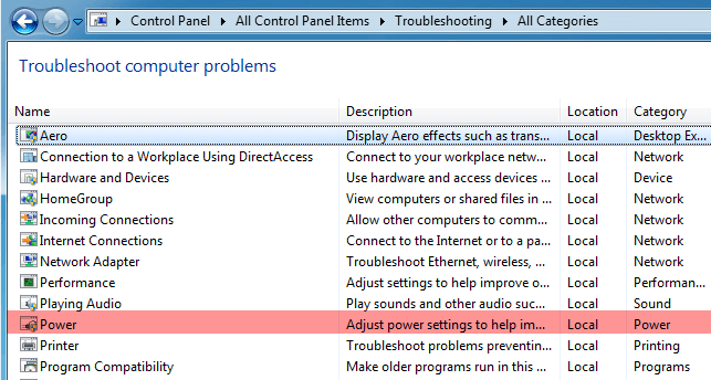 khắc phục sự cố nguồn Sửa lỗi Windows 7 không có chế độ ngủ hoặc chế độ ngủ không hoạt động